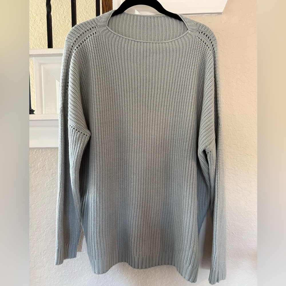 Grey knit slouchy sweater (M) - Picture 3 of 5